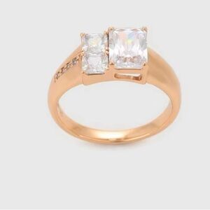 Gold Plated Square Shaped Zirconia Ring